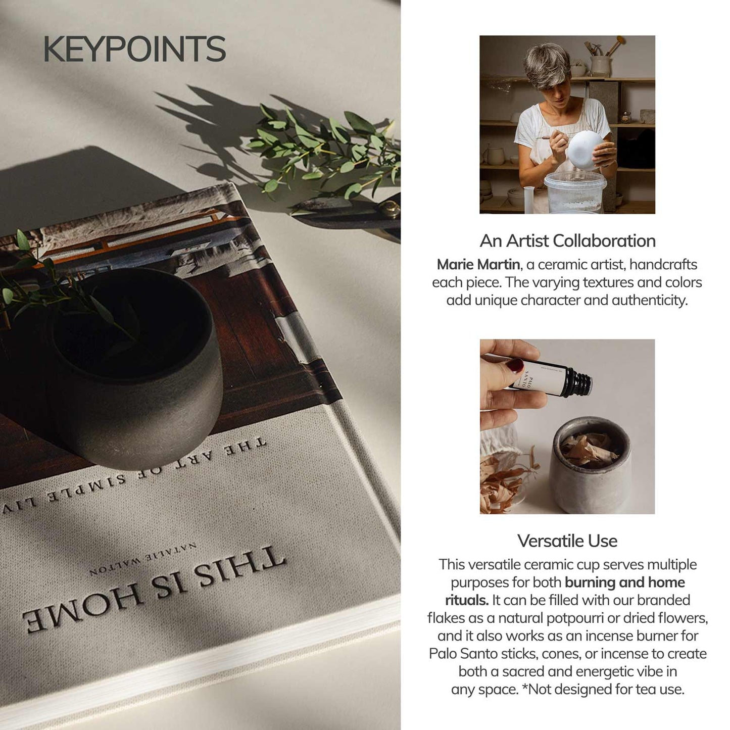 Versatile Black Clay Ceramic Cup