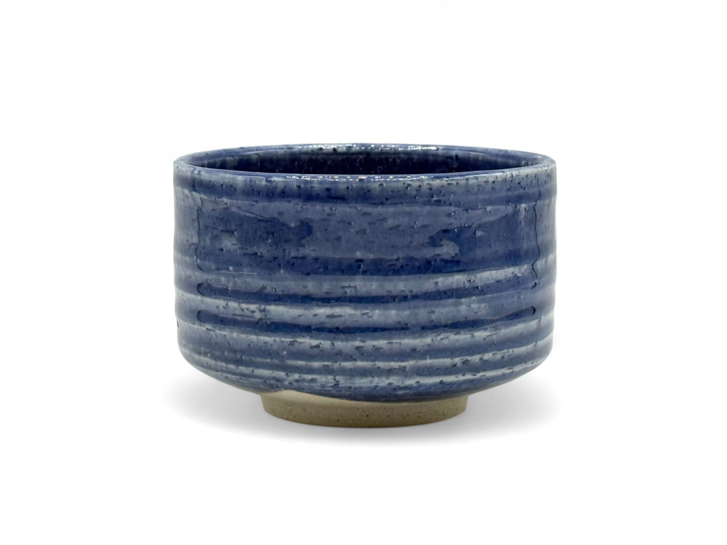 Ranyu Blue Mino-yaki Chawan - Japanese Matcha Bowl