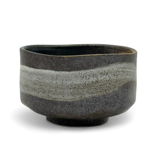 Brushstroke Brown Mino-yaki Chawan - Japanese Matcha Bowl