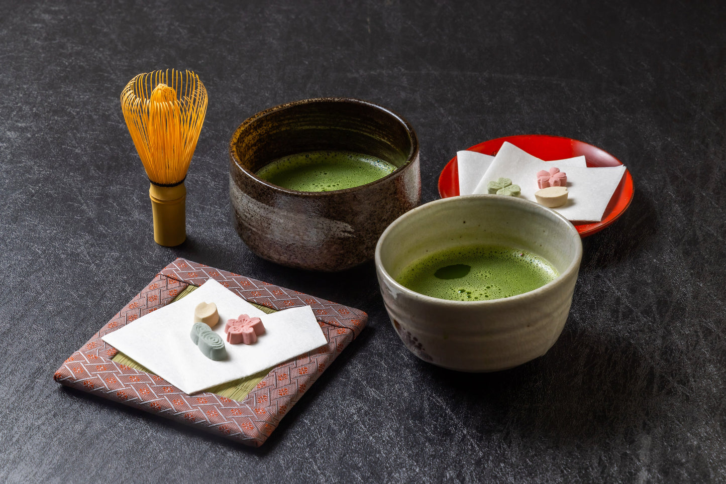 Brushstroke Brown Mino-yaki Chawan - Japanese Matcha Bowl