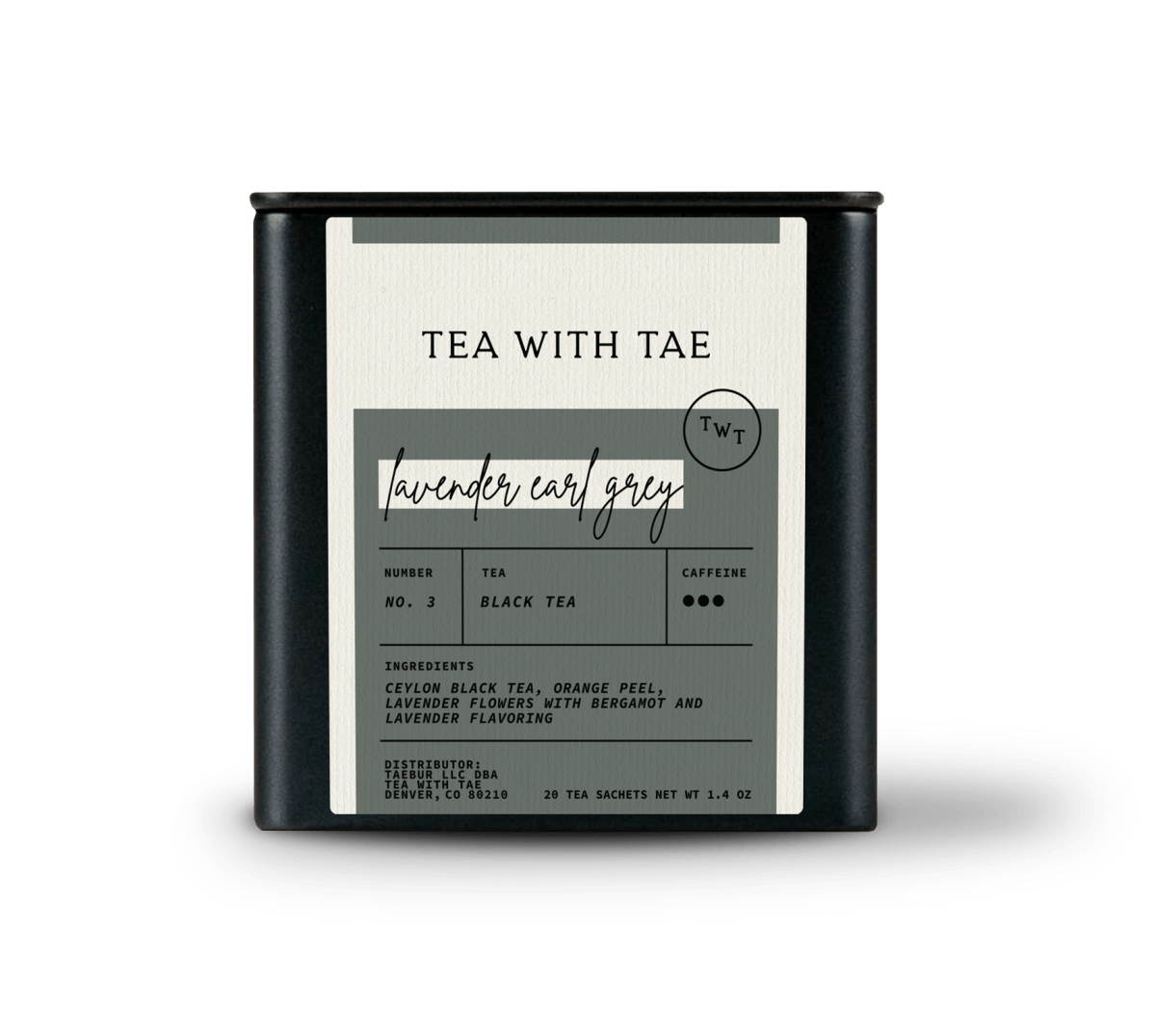 Lavender Earl Grey Tea Tin Gift (20 tea sachets)