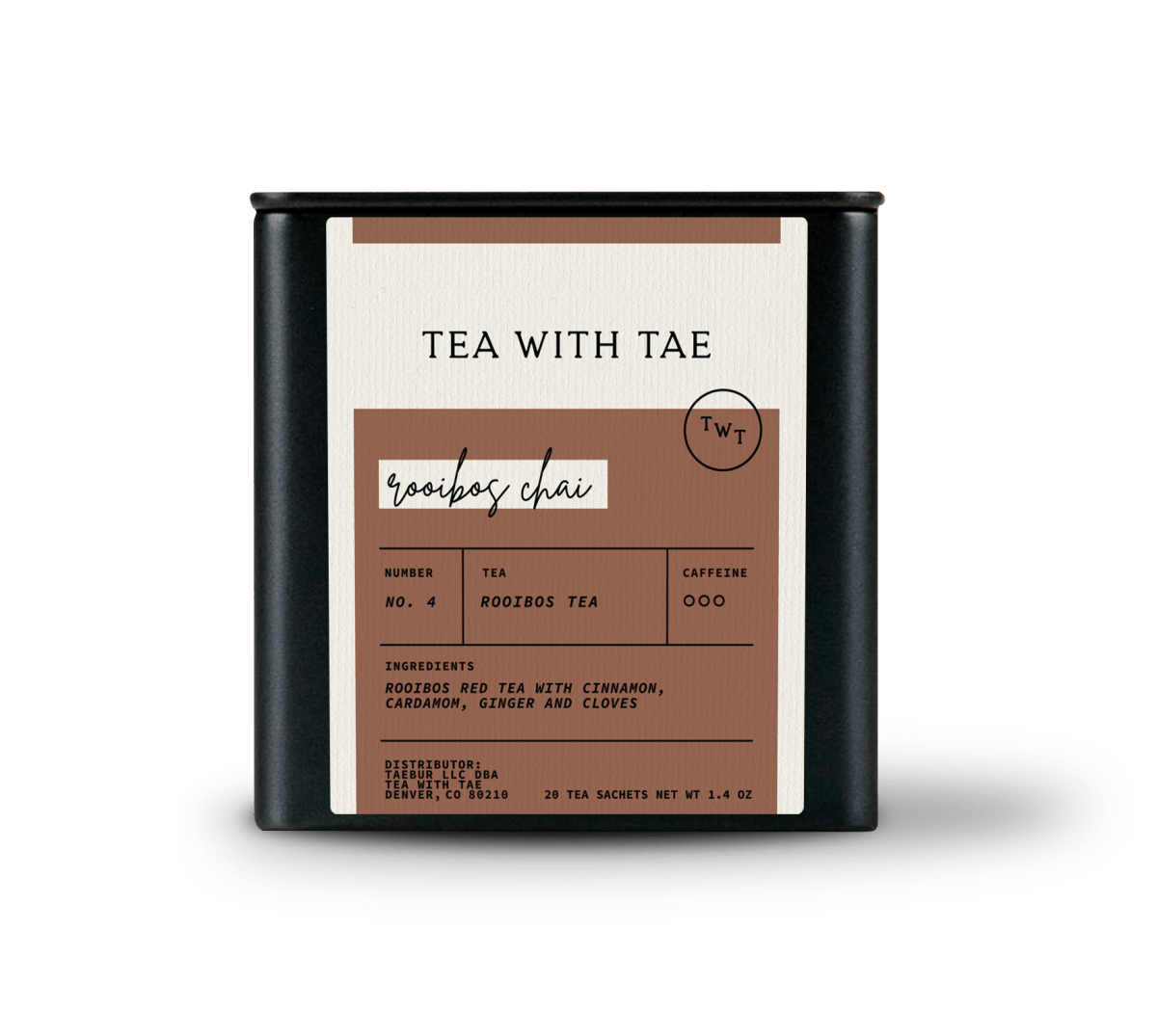 Rooibos Chai Tea Tin Gift (20 tea sachets)