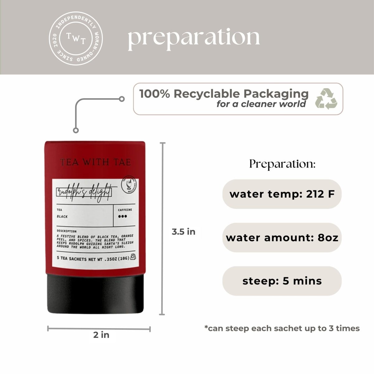 Rudolph's Delight Mini Tea Tube (5 tea bags)